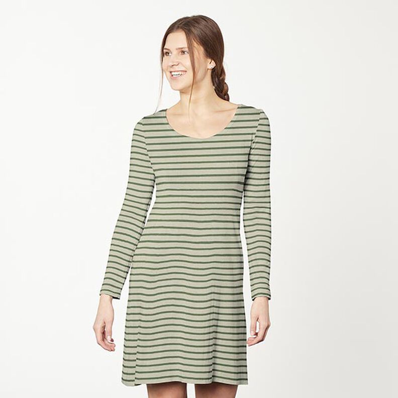Narrow & Wide Stripes Cotton Jersey – reed/pine,  image number 7