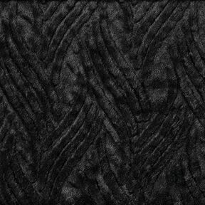 Faux Fur wavy lines – black, 