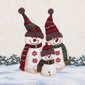 Panel Tapestry Fabric snowman trio – light beige, 