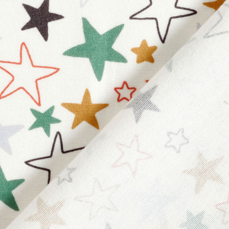 Cotton Flannel colourful stars – ivory,  image number 4