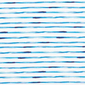 Cotton Jersey wide watercolour stripes Digital Print – ivory/blue, 