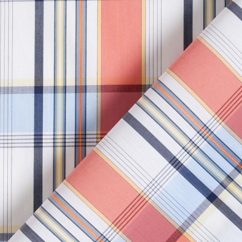 Cotton mix tartan shiny stripes – coral,  image number 5