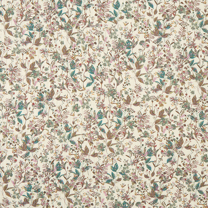 autumn flowers lightweight viscose fabric – natural,  image number 1