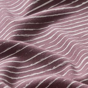 Cotton jersey scribble stripes – aubergine, 