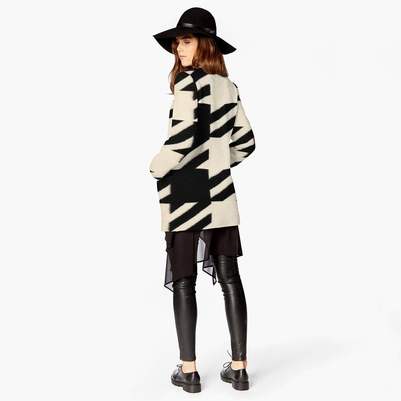 Coat knit large houndstooth – black/offwhite,  image number 5