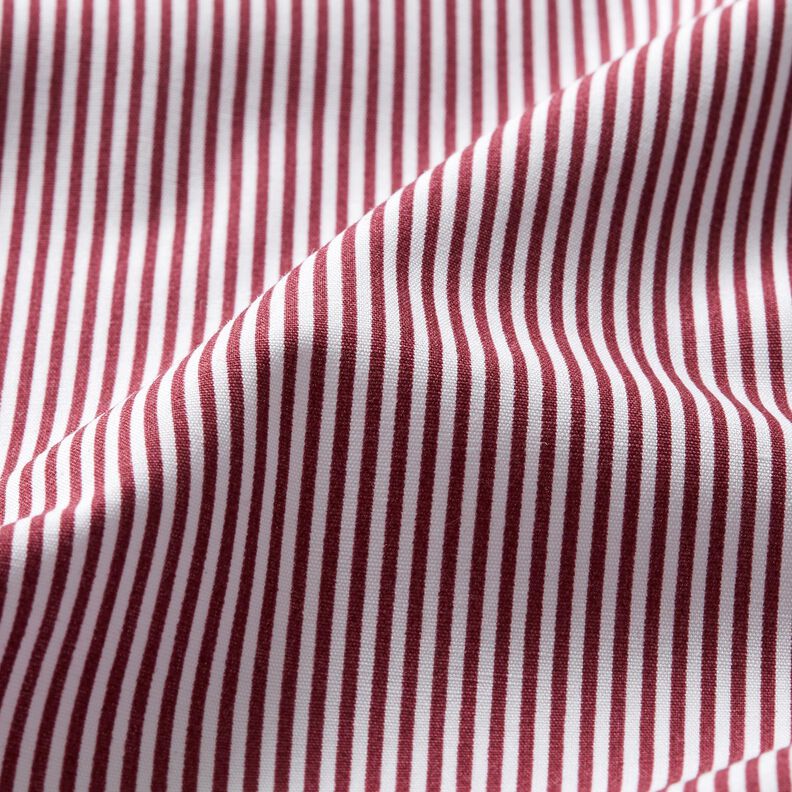 Cotton Poplin Mini stripes – burgundy/white,  image number 2