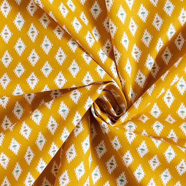 Cotton Cretonne abstract diamonds – mustard,  image number 3