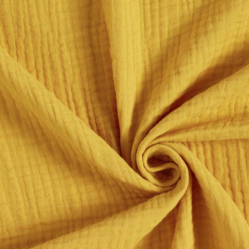 Triple-Layer Cotton Muslin Plain – mustard,  image number 1