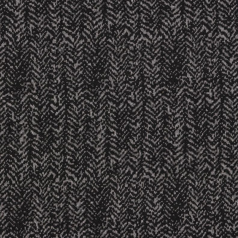 Jacquard knit abstract herringbone – grey/black,  image number 1