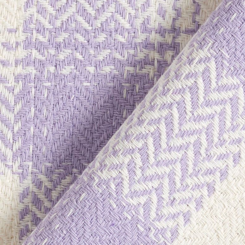 Coat Fabric Cotton Blend checked – mauve/ivory,  image number 4