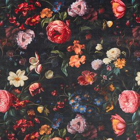 Decor Velvet romantic flowers – anthracite/rosé, 