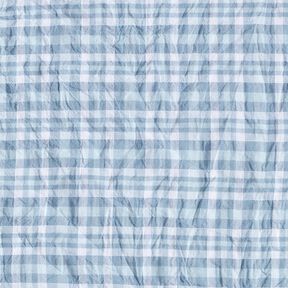 Checked crinkle look cotton fabric – light blue, 
