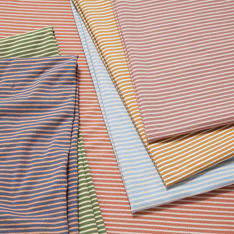 Narrow Stripes Cotton Jersey – anemone/terracotta,  image number 5