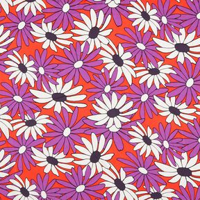 Satin expressive flowers – orange/red lilac, 
