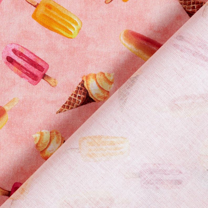 Cotton Poplin ice lolly Digital Print – dusky pink,  image number 4