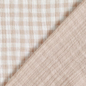 Double Gauze/Muslin Yarn dyed gingham – natural/white, 