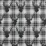 Decor Fabric Tapestry Fabric Deer Head – anthracite/silver grey,  thumbnail number 1