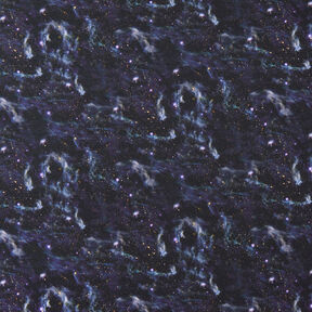 Cotton Jersey Space sparkle Digital Print – black/red lilac, 
