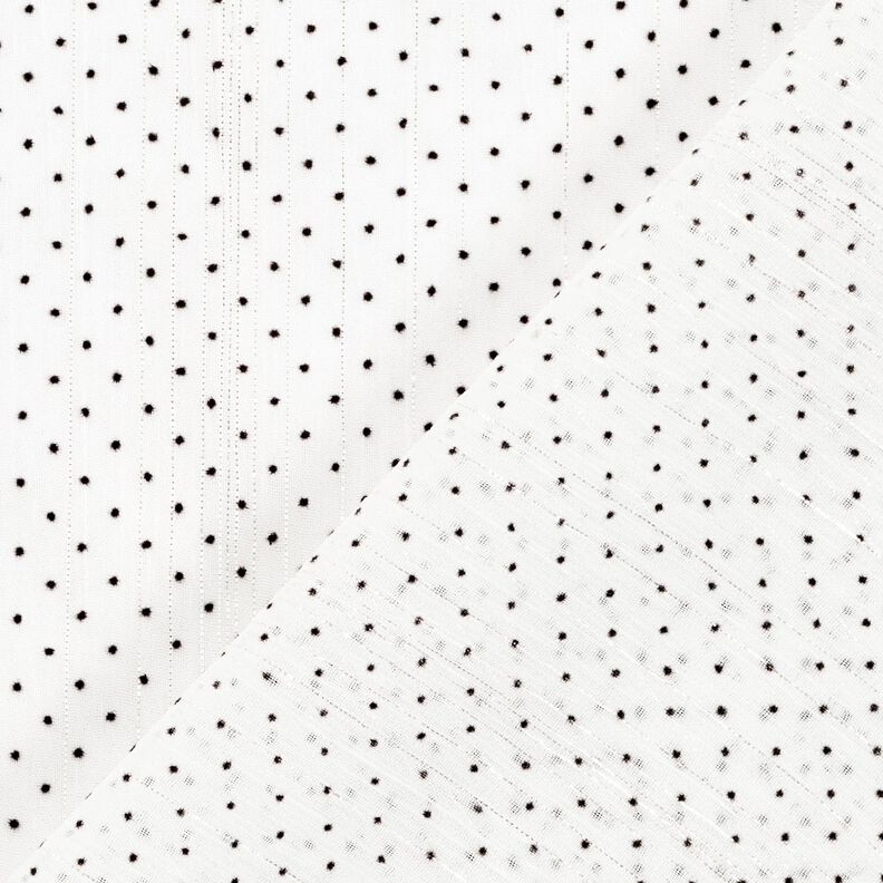 Glitter stripes and dots chiffon – white,  image number 4