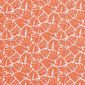 Coated Cotton abstract mini leaves – orange/white, 