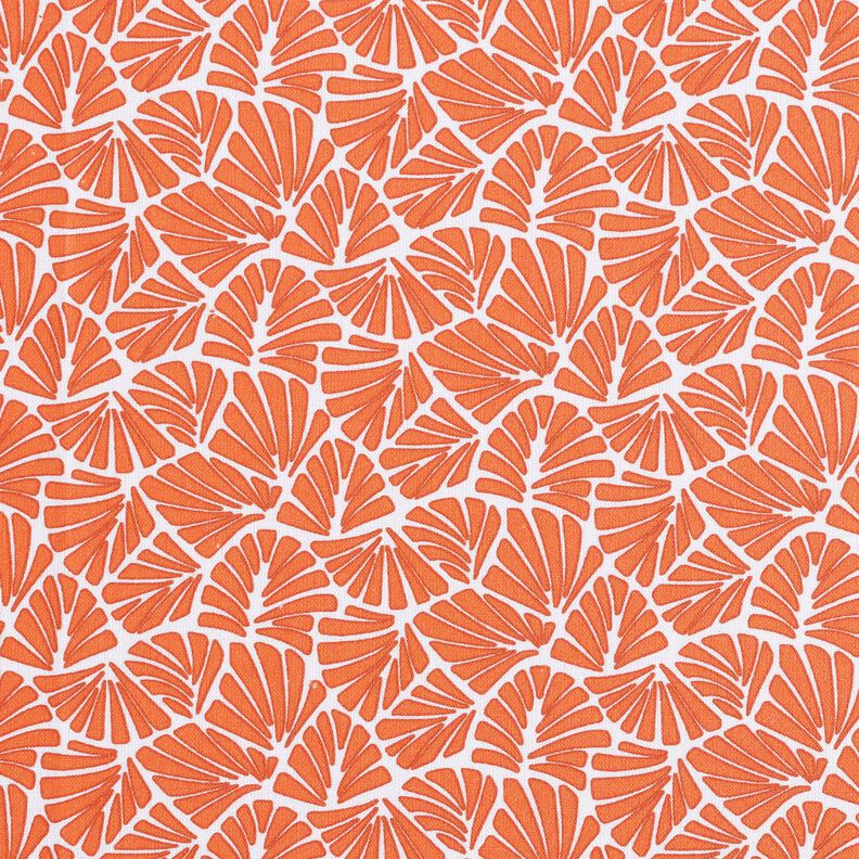 Coated Cotton abstract mini leaves – orange/white,  image number 1