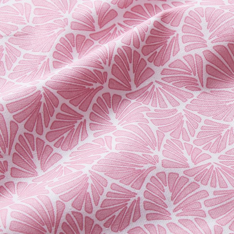 Coated Cotton abstract mini leaves – pink/white,  image number 3