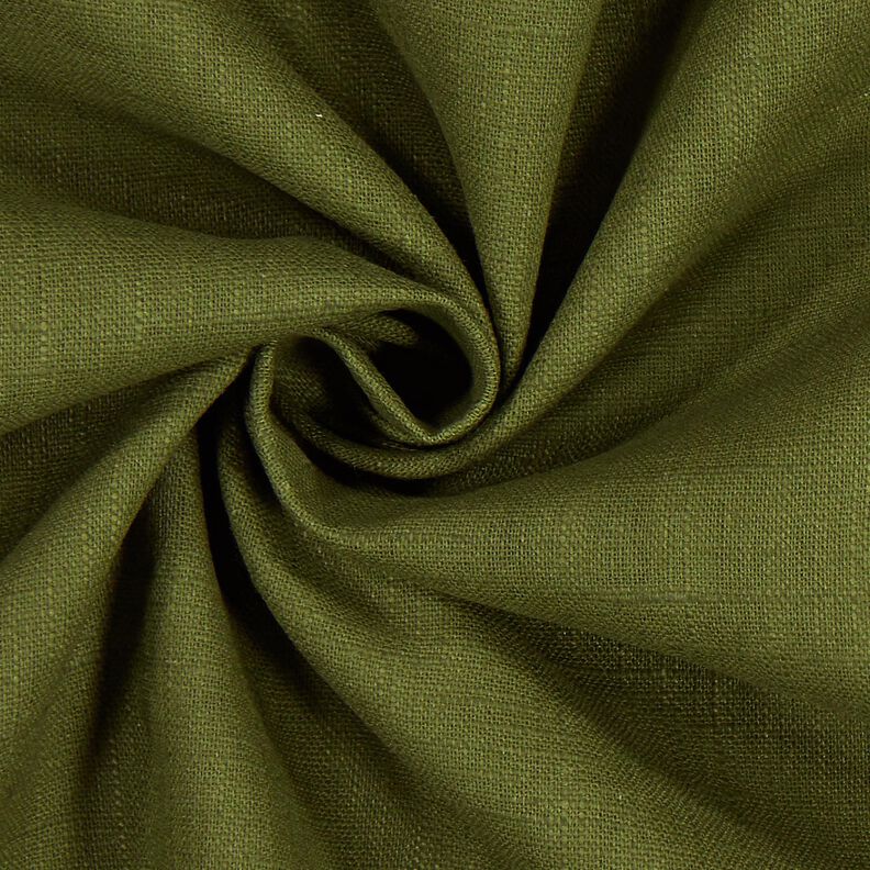 Linen fabric Ramie mix medium – dark olive,  image number 3
