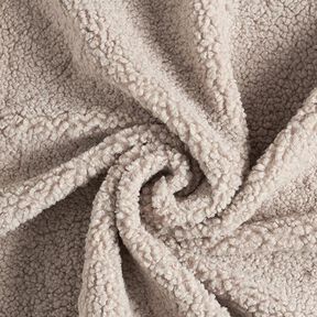 Teddy fur upholstery fabric – dark beige | Remnant 50cm, 