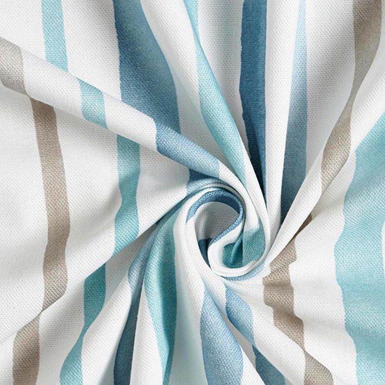 Watercolour Stripes Decor Half Panama – white/blue,  image number 3