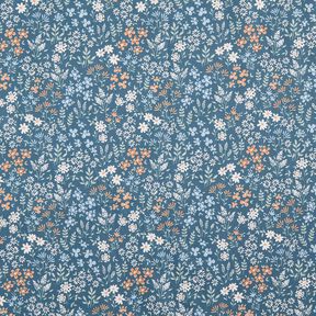 Coated Cotton colourful floral meadow – light wash denim blue/light blue, 