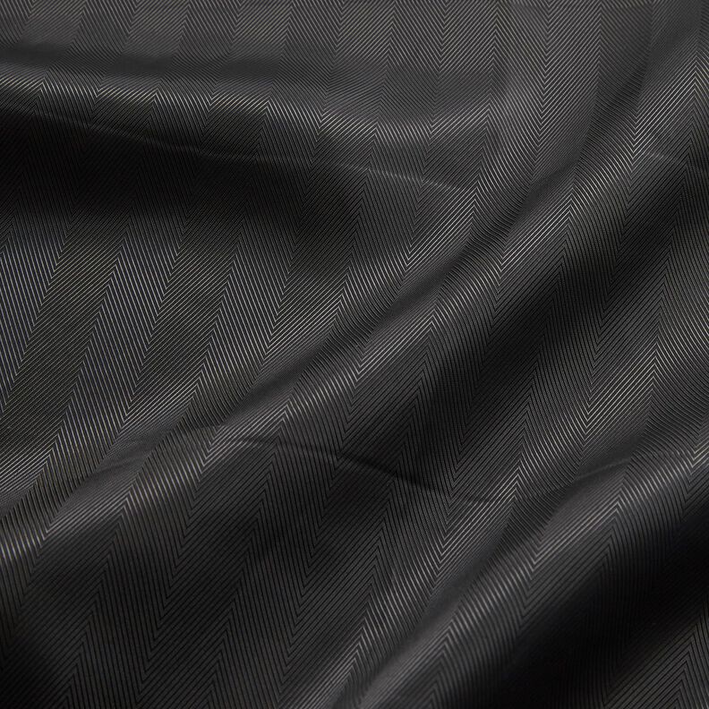 Lining Fabric Jacquard Herringbone – black,  image number 2