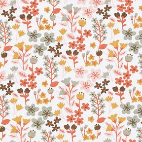 Cotton Cretonne Filigree Flowers – orange/white, 