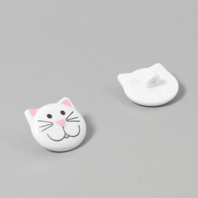 Plastic Button, Cat's Head, 