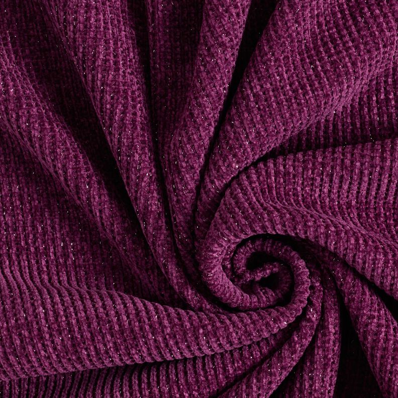 Glitter chenille – aubergine/metallic silver,  image number 3