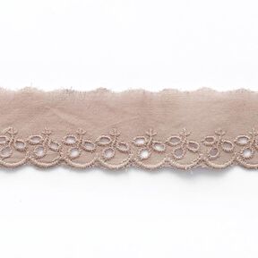 Scalloped Leafy Lace Trim [ 30 mm ] – light brown, 