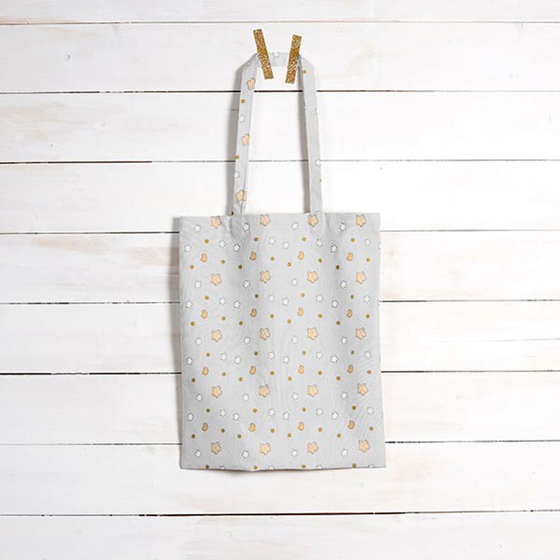 Cotton Cretonne Little Stars – grey/yellow,  image number 7