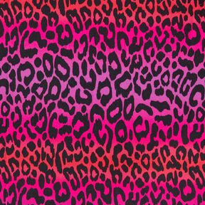 French Terry Gradient Leopard Digital Print | by Poppy – purple/fire red, 