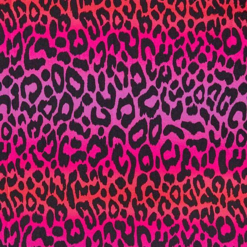 French Terry Gradient Leopard Digital Print | by Poppy – purple/fire red,  image number 1