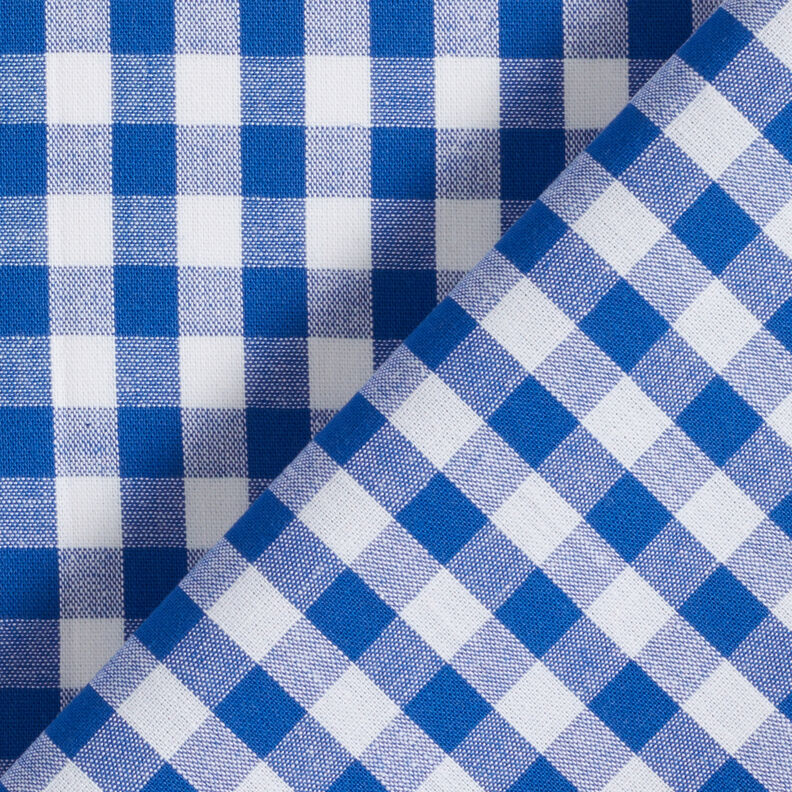 Cotton Vichy check 1 cm – royal blue/white,  image number 4