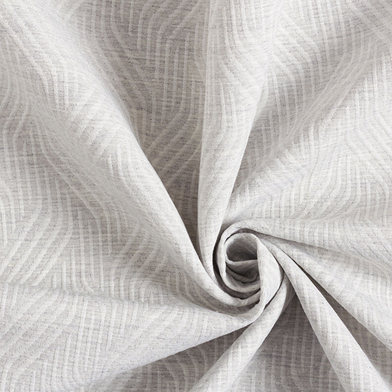 Decorative jacquard fabric, wavy lines – light grey,  image number 3