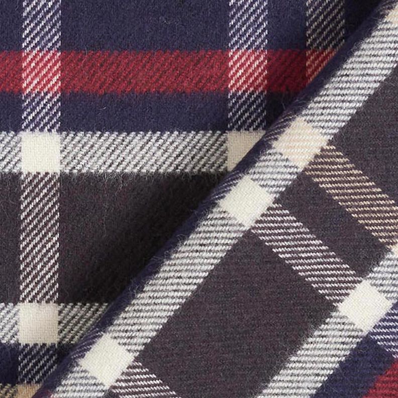 Lightweight Checked Cotton Coating Fabric – navy blue,  image number 4