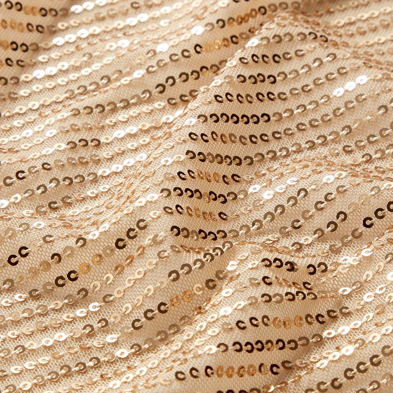 Sequin fabric vertical stripes – gold,  image number 2