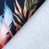 French Terry Border fabric dried flowers and feathers | Glitzerpüppi – midnight blue/cinnamon,  thumbnail number 4