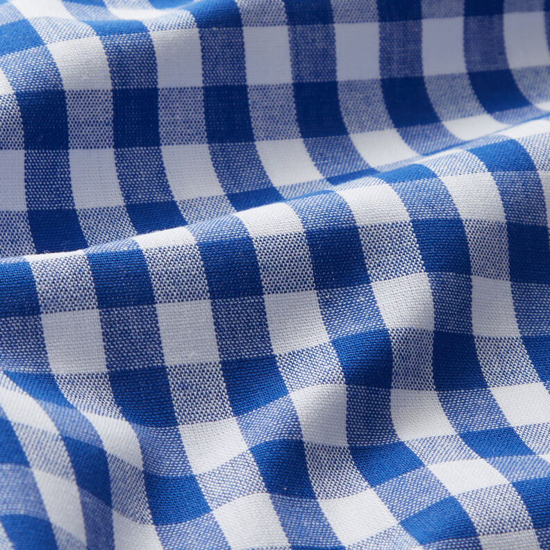 Cotton Vichy check 1 cm – royal blue/white,  image number 2