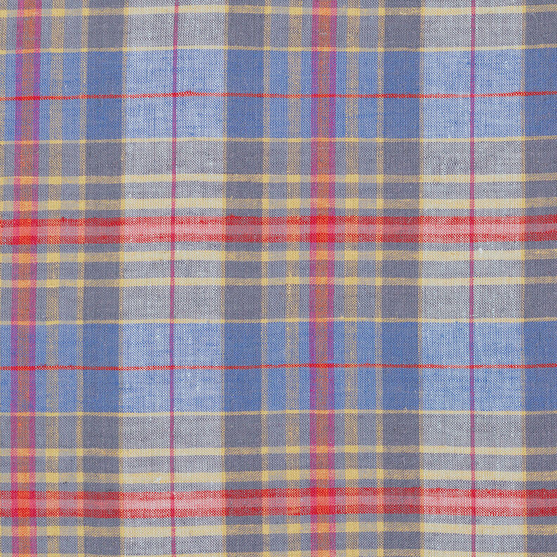 Checked linen viscose blend – denim blue,  image number 1