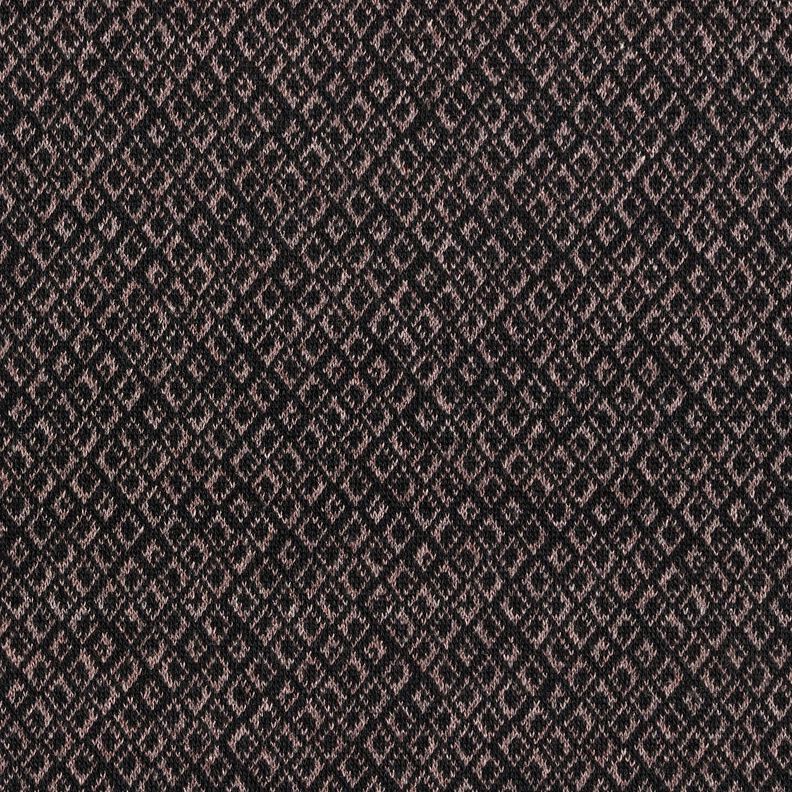 Jacquard knit irregular diamonds – brown/black,  image number 1