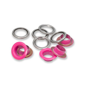 Eyelets with washers [20 pieces | Ø 11 mm] | Prym – pink/metallic silver, 