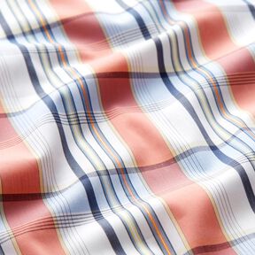 Cotton mix tartan shiny stripes – coral, 