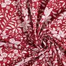 viscose fabric Flowers and branches – carmine/white,  thumbnail number 3