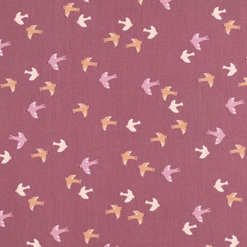 GOTS Cotton Poplin little birds | by Poppy – grape,  image number 1